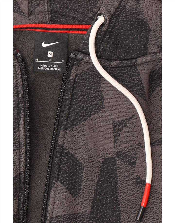 NIKE muški pulover s kapuljačom na patentni zatvarač srednje sivi geometrijski