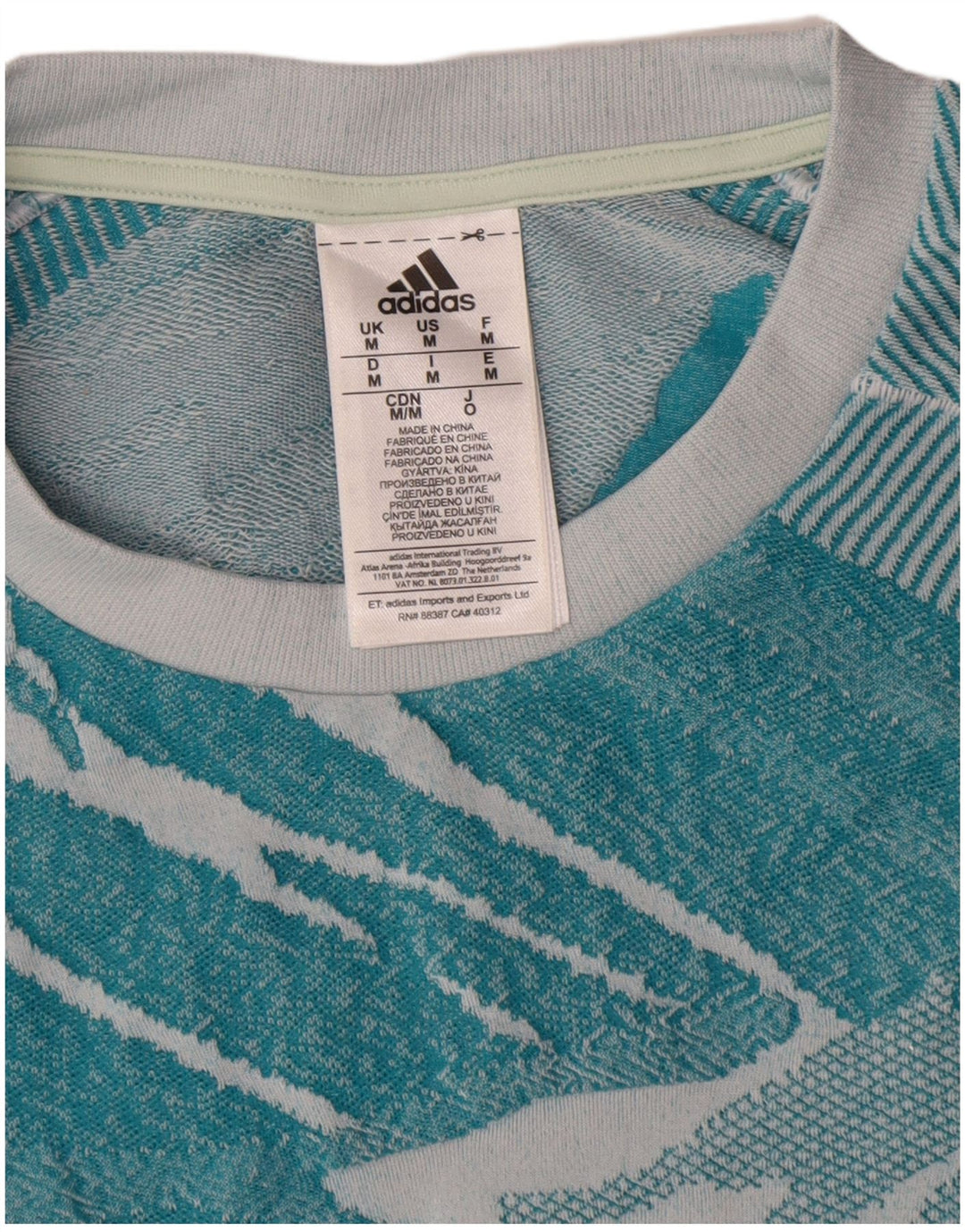 Adidas muška majica s apstraktnim uzorkom srednje plavi poliester