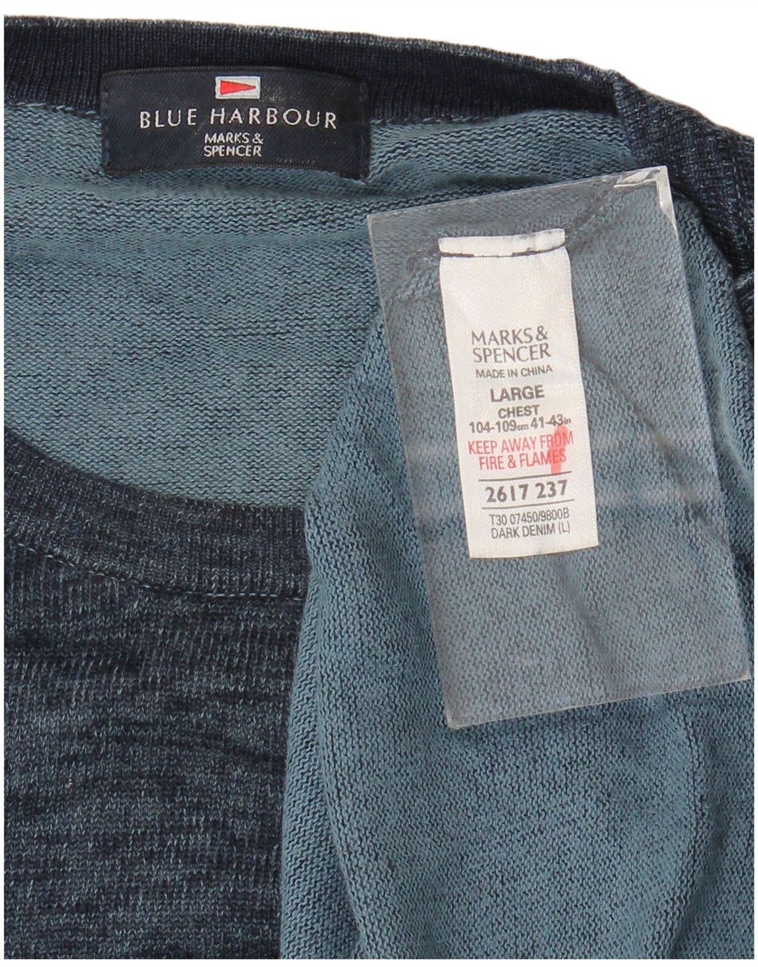 Marks & Spencer muški plavi Harbor džemper s okruglim izrezom, veliki tamnoplavi
