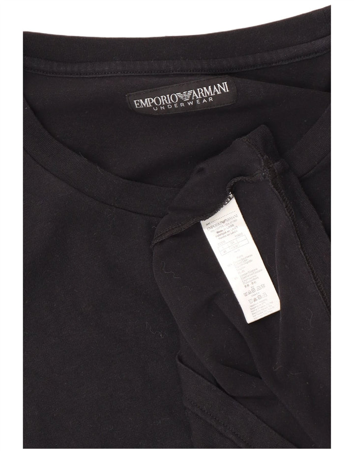 EMPORIO ARMANI Mens T-Shirt Top IT 48 Medium Black Cotton Vintage Emporio Armani and Second-Hand Emporio Armani from Messina Hembry 