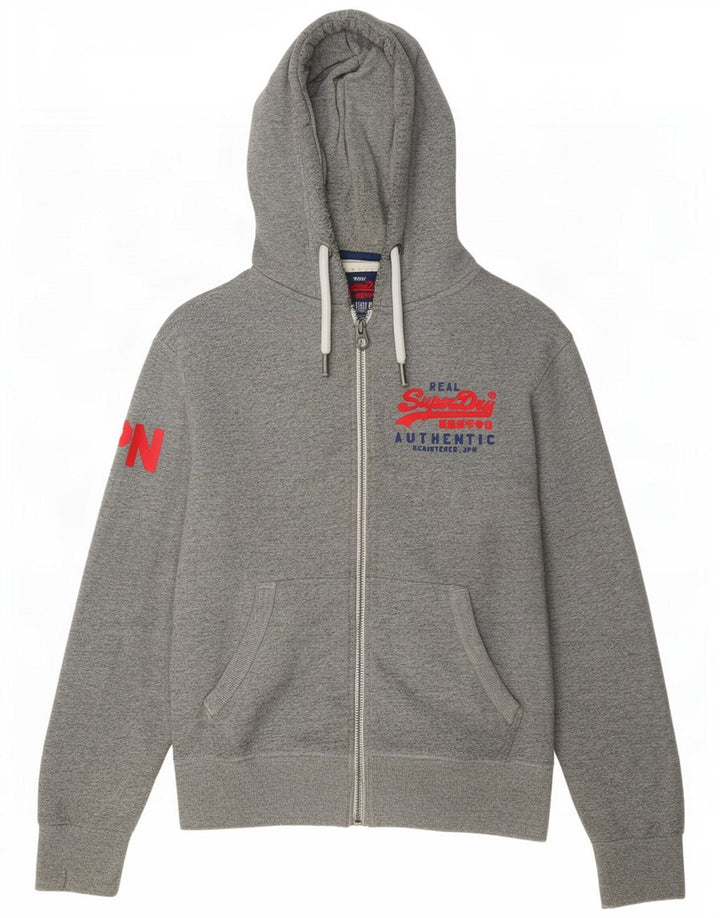 Superdry muški pulover s kapuljačom s patentnim zatvaračem, srednje sivi pamuk