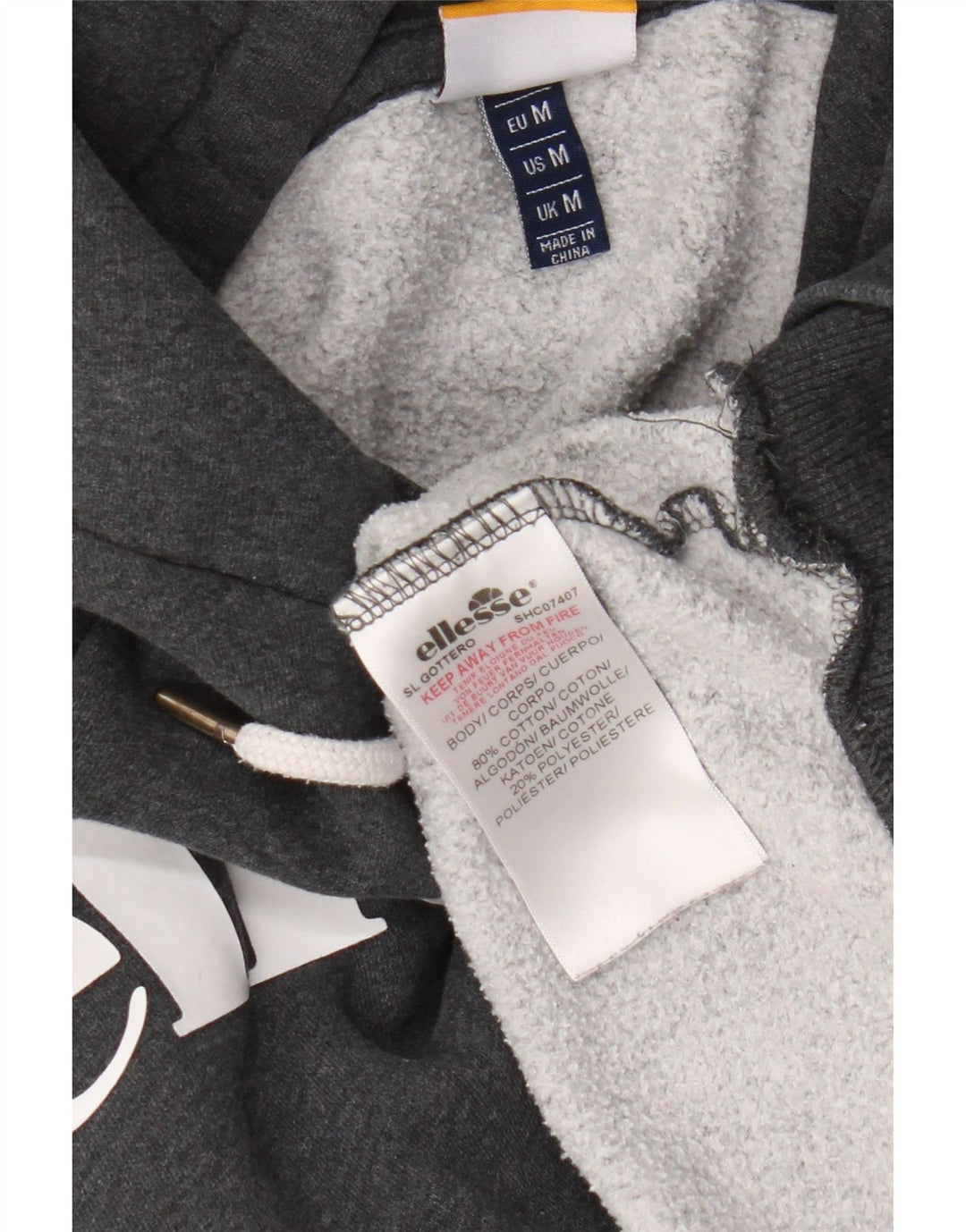 Ellesse muška majica s kapuljačom srednje sive boje, pamuk