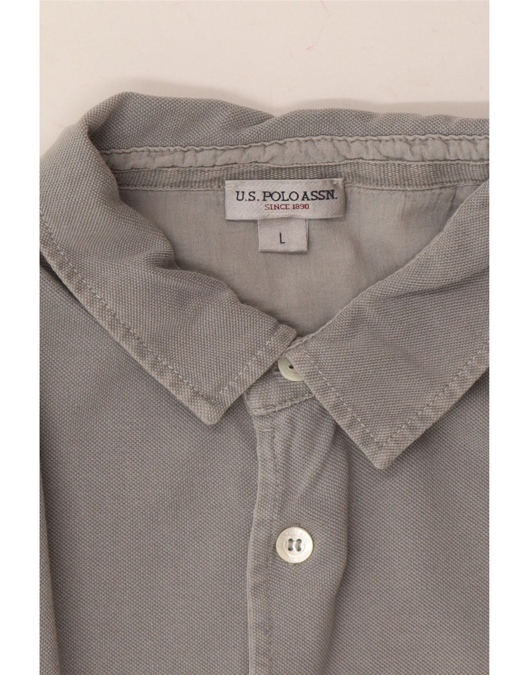 U.S. POLO ASSN. Mens Shirt Large Grey Cotton Vintage U.S. Polo Assn. and Second-Hand U.S. Polo Assn. from Messina Hembry 