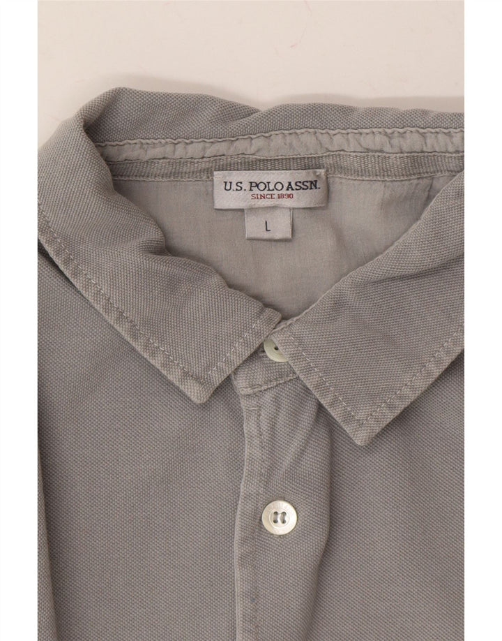 U.S. POLO ASSN. Mens Shirt Large Grey Cotton Vintage U.S. Polo Assn. and Second-Hand U.S. Polo Assn. from Messina Hembry 