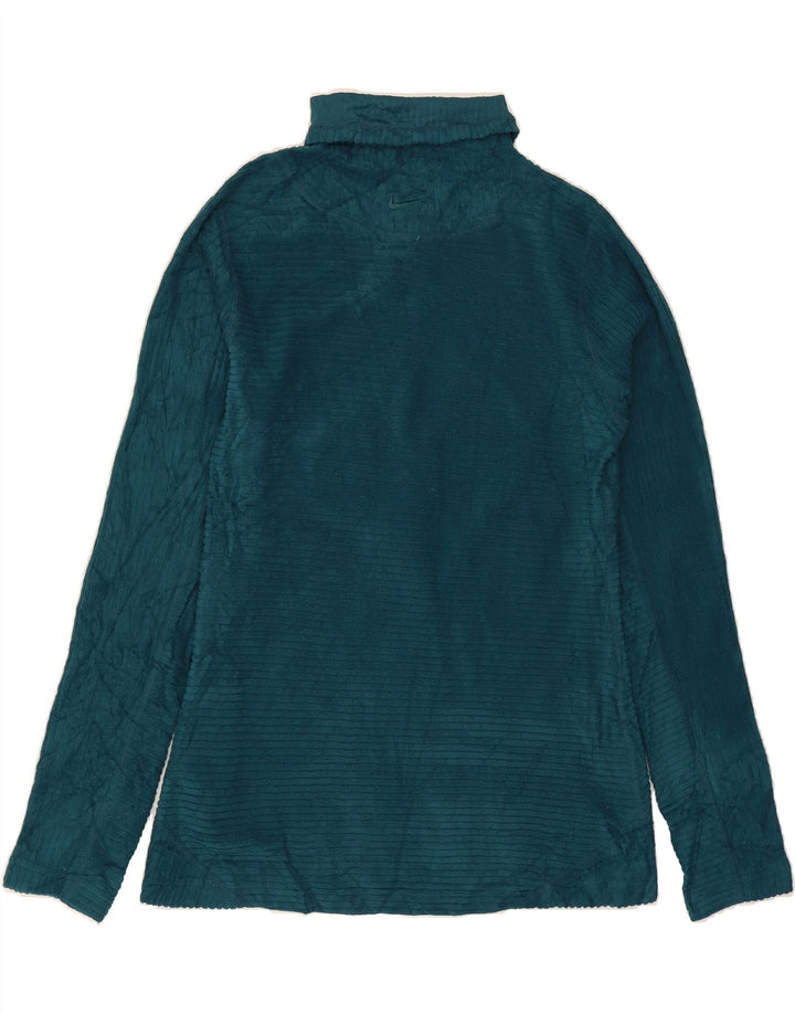 NIKE Womens Roll Neck Fleece Jumper UK 12 Medium Green Polyester Vintage Nike and Second-Hand Nike from Messina Hembry 