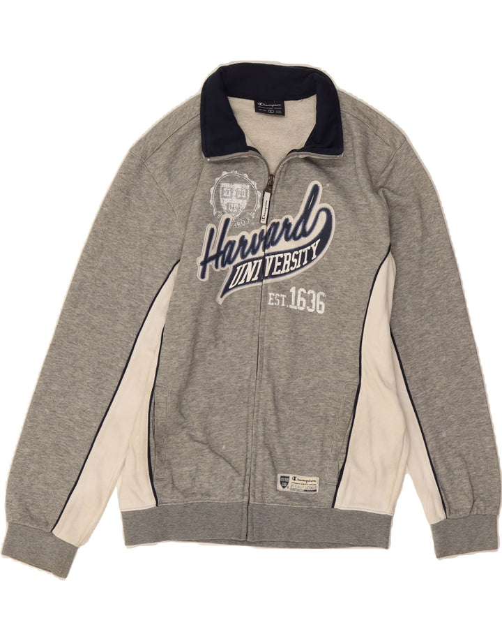 CHAMPION Boys Tracksuit Top Jacket 11-12 Years Large Grey Colourblock Vintage Champion and Second-Hand Champion from Messina Hembry 