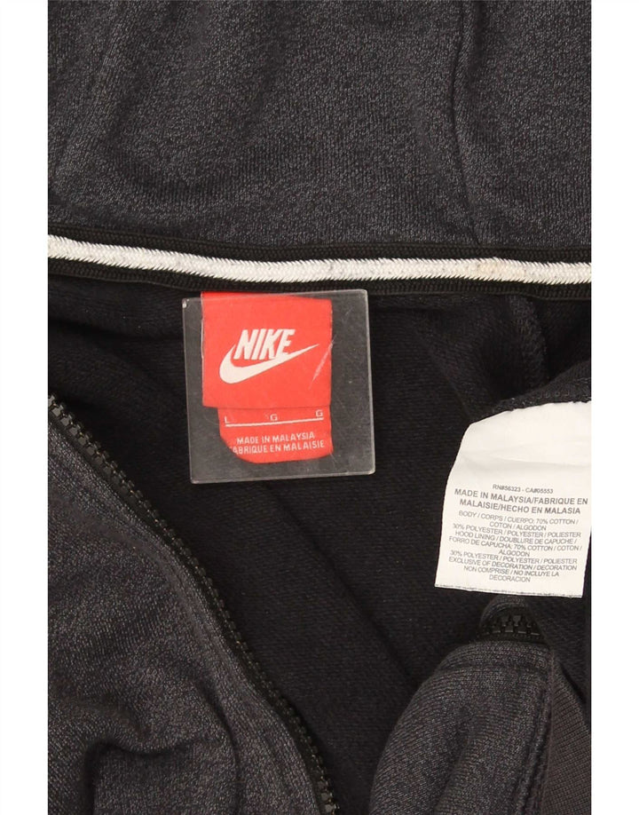 Nike muški pulover s kapuljačom na patentni zatvarač veliki sivi pamuk