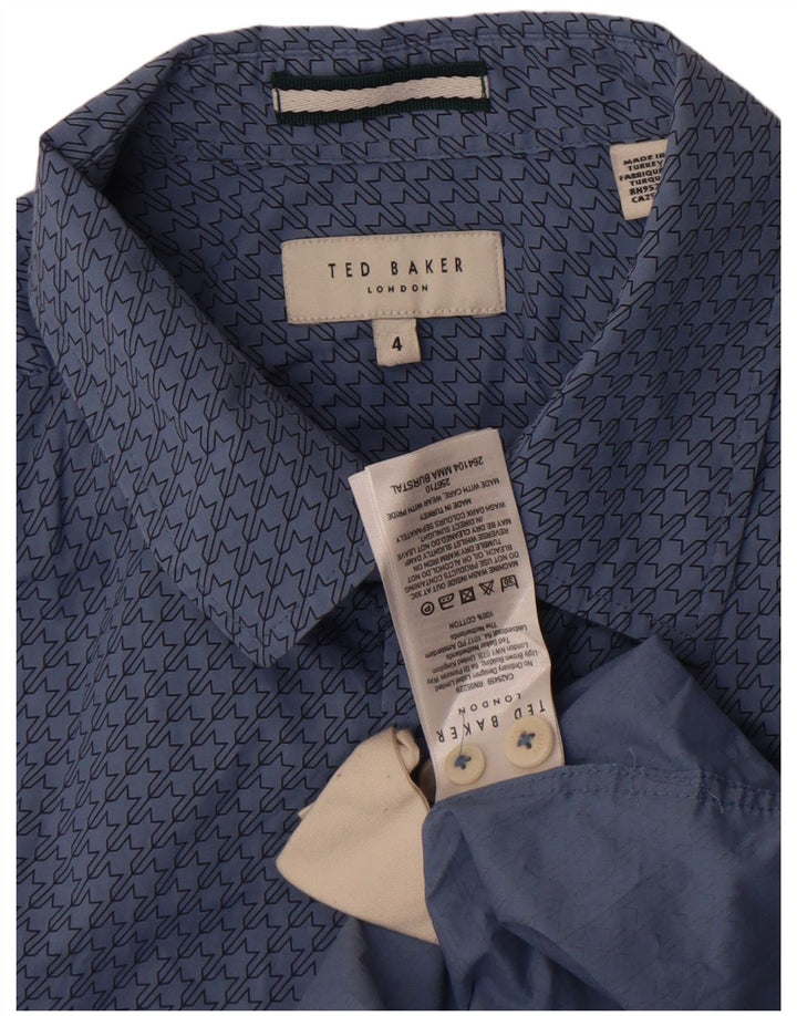 Ted Baker muška košulja veličina 4 veliki plavi geometrijski pamuk