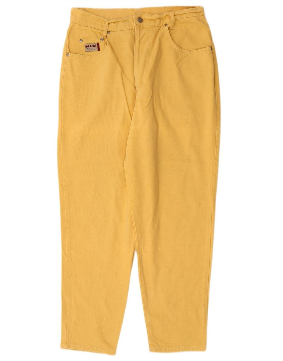 H.I.S ženske sužene traperice visokog struka UK 18 XL W32 L28 žuti pamuk