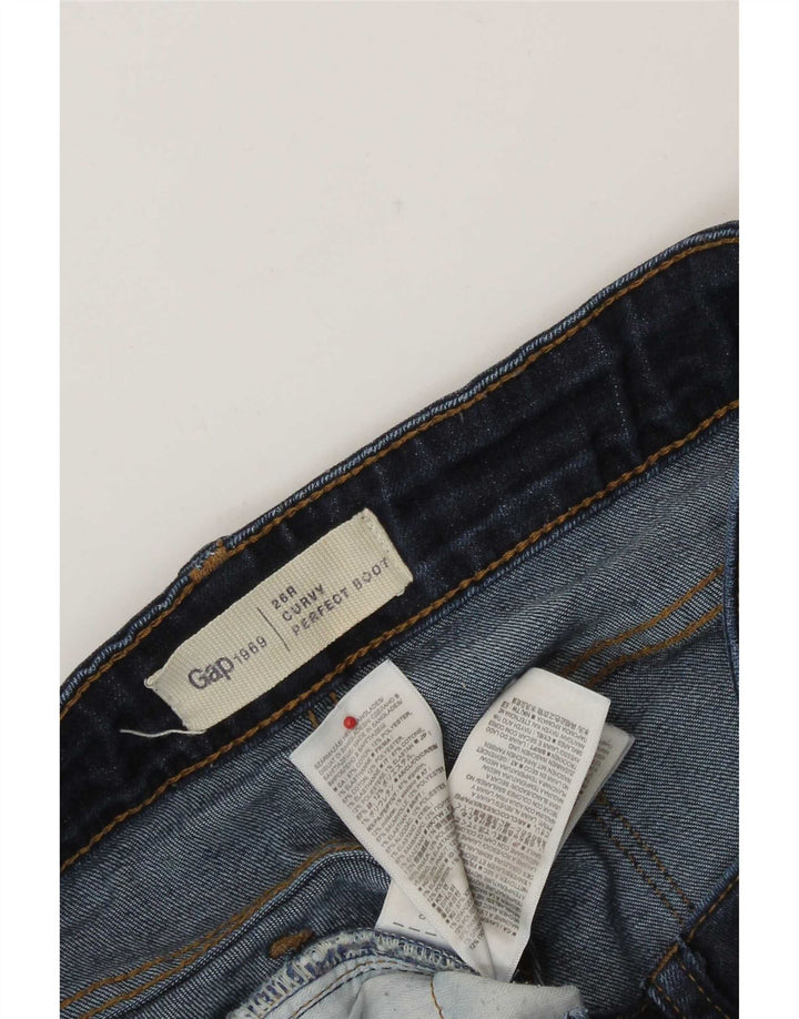 Gap ženske traperice s curvy bootcut W26 L30 tamnoplavi pamuk