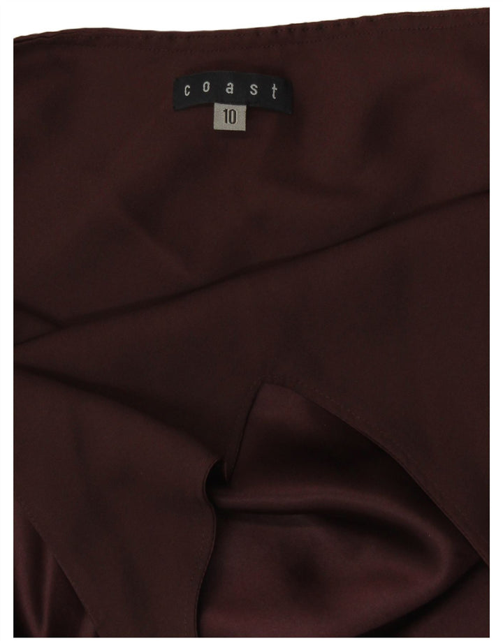 COAST Ženska majica s halterima UK 10 Mala smeđa svila