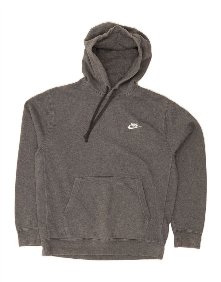 NIKE Womens Oversized Hoodie Jumper UK 14 Medium Grey Cotton Vintage Nike and Second-Hand Nike from Messina Hembry 