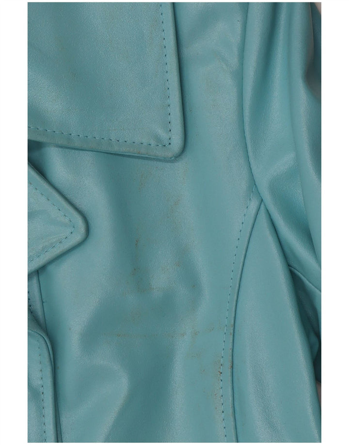 VINTAGE ženska kožna jakna UK 10 Mala plava koža