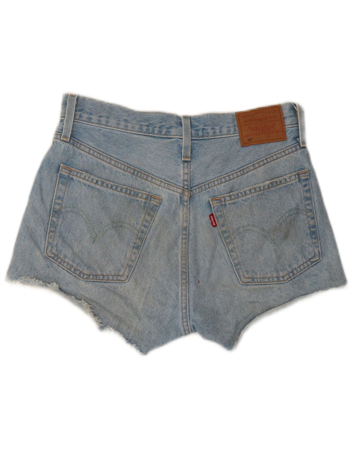 Levi's ženske 501 kratke traper kratke hlače W26 male plave boje pamuka