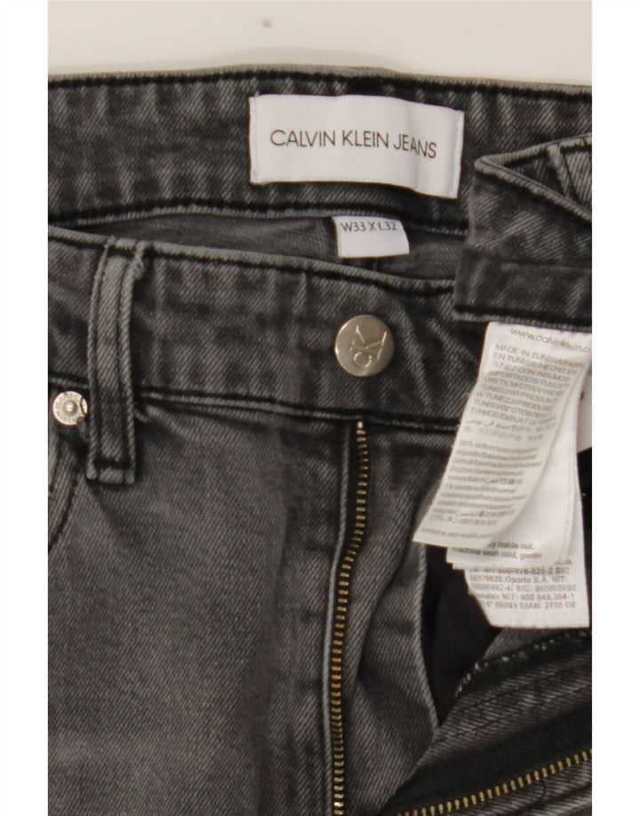 Calvin Klein Muške uske traperice W33 L32 Sivi pamuk