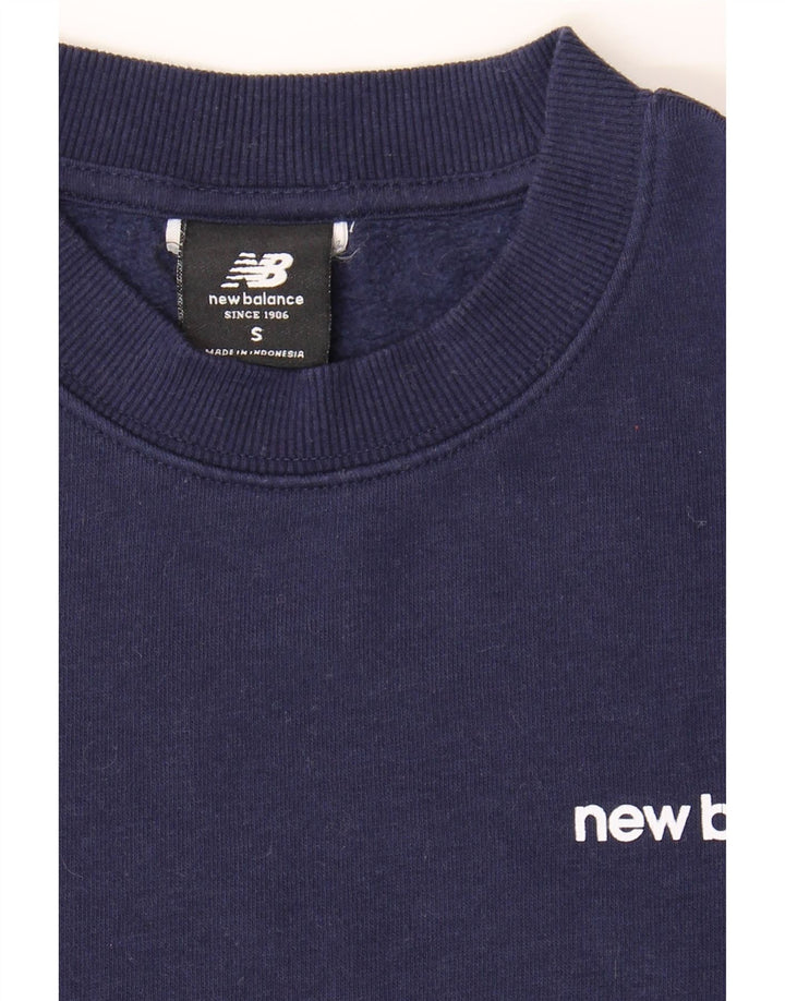 NEW BALANCE Mens Graphic Sweatshirt Jumper Small Navy Blue