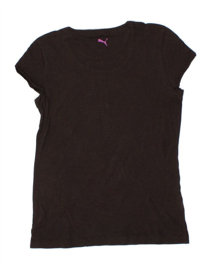 PUMA Womens Graphic T-Shirt Top UK 12 Medium Black Vintage Puma and Second-Hand Puma from Messina Hembry 