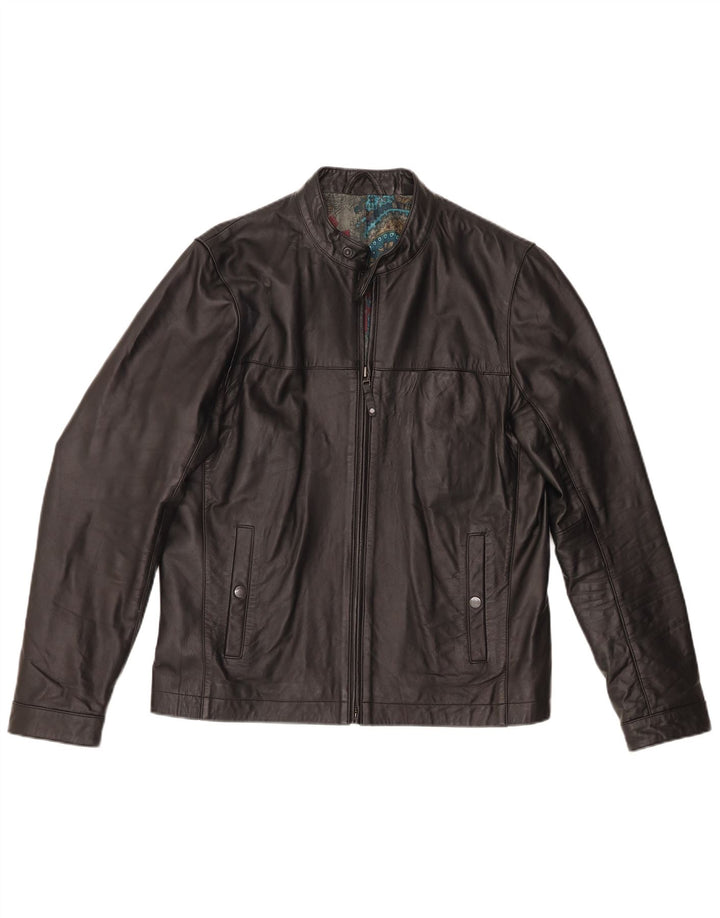 Ted Baker muška kožna jakna veličine 4 velika crna kožna