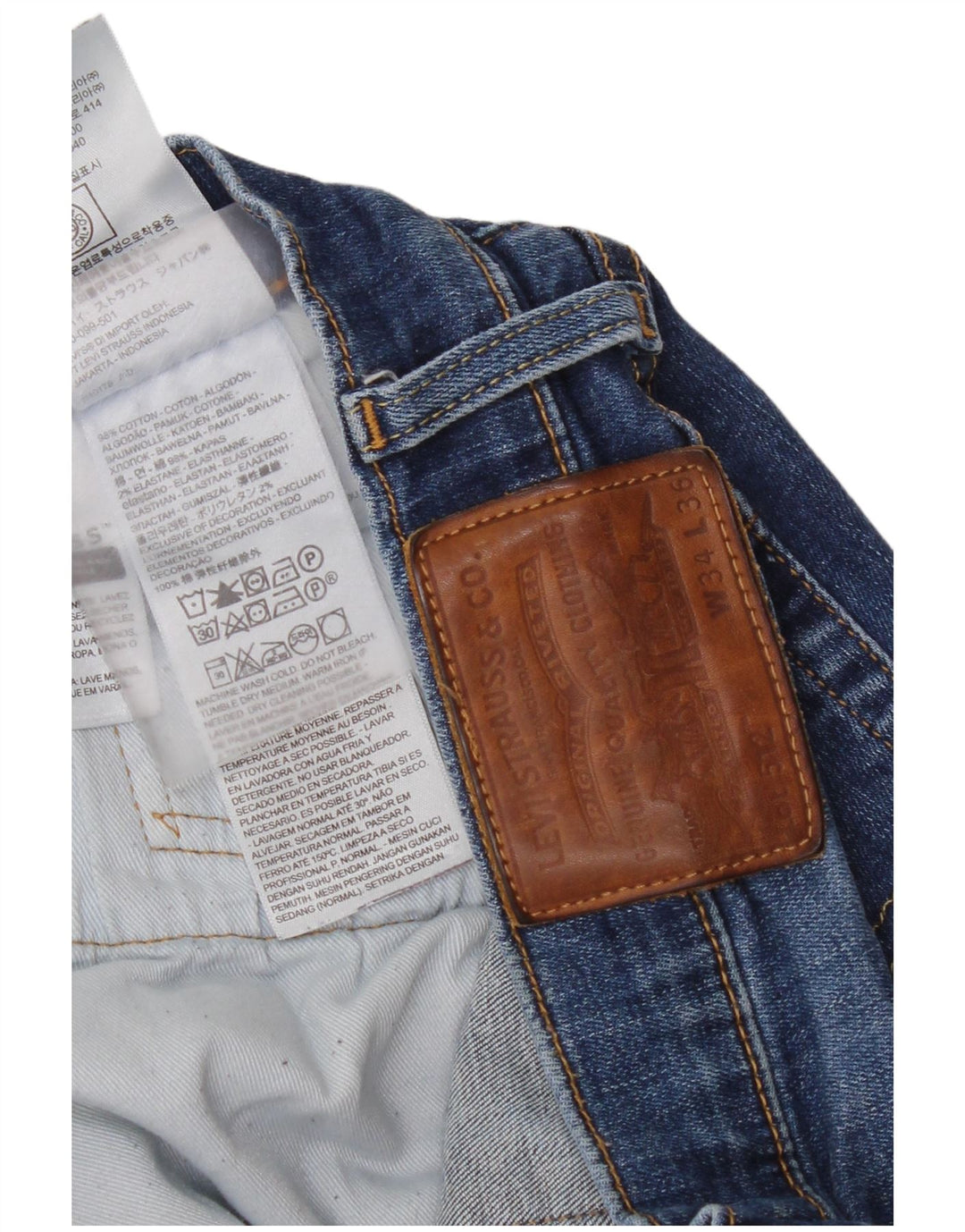 Levi's muške 512 uske sužene traperice W34 L33 plavi pamuk