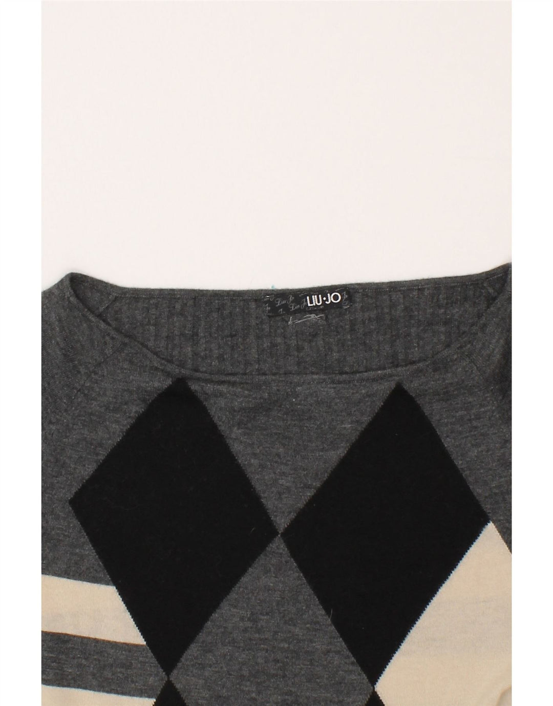 LIU JO Womens Jumper Dress UK 12 Medium Grey Geometric Vintage Liu Jo and Second-Hand Liu Jo from Messina Hembry 