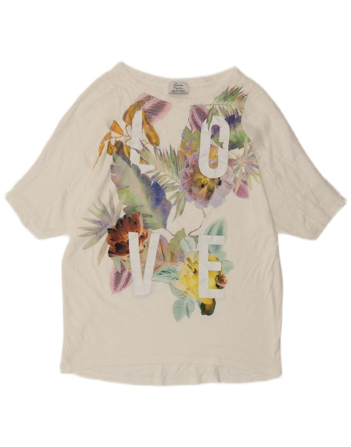 ZARA ženska majica s grafičkim motivima UK 10 Small White Floral