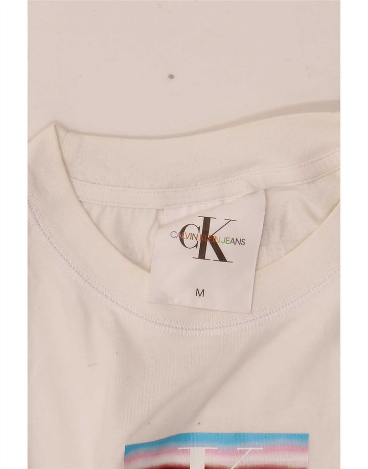 Calvin Klein ženski kratki grafički prsluk UK 12 Srednje bijeli