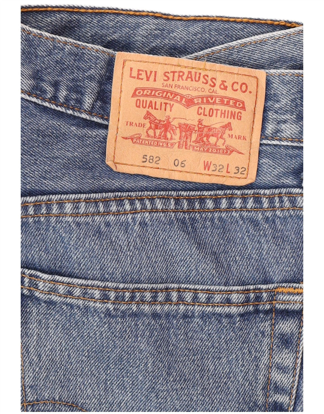 Levi's muške 582 ravne traperice W32 L28 plavi pamuk