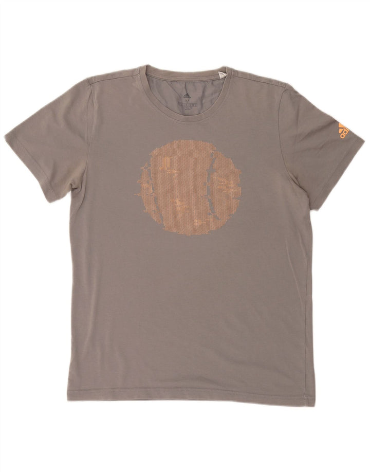 ADIDAS Mens Climalite Graphic T-Shirt Top Medium Grey Cotton