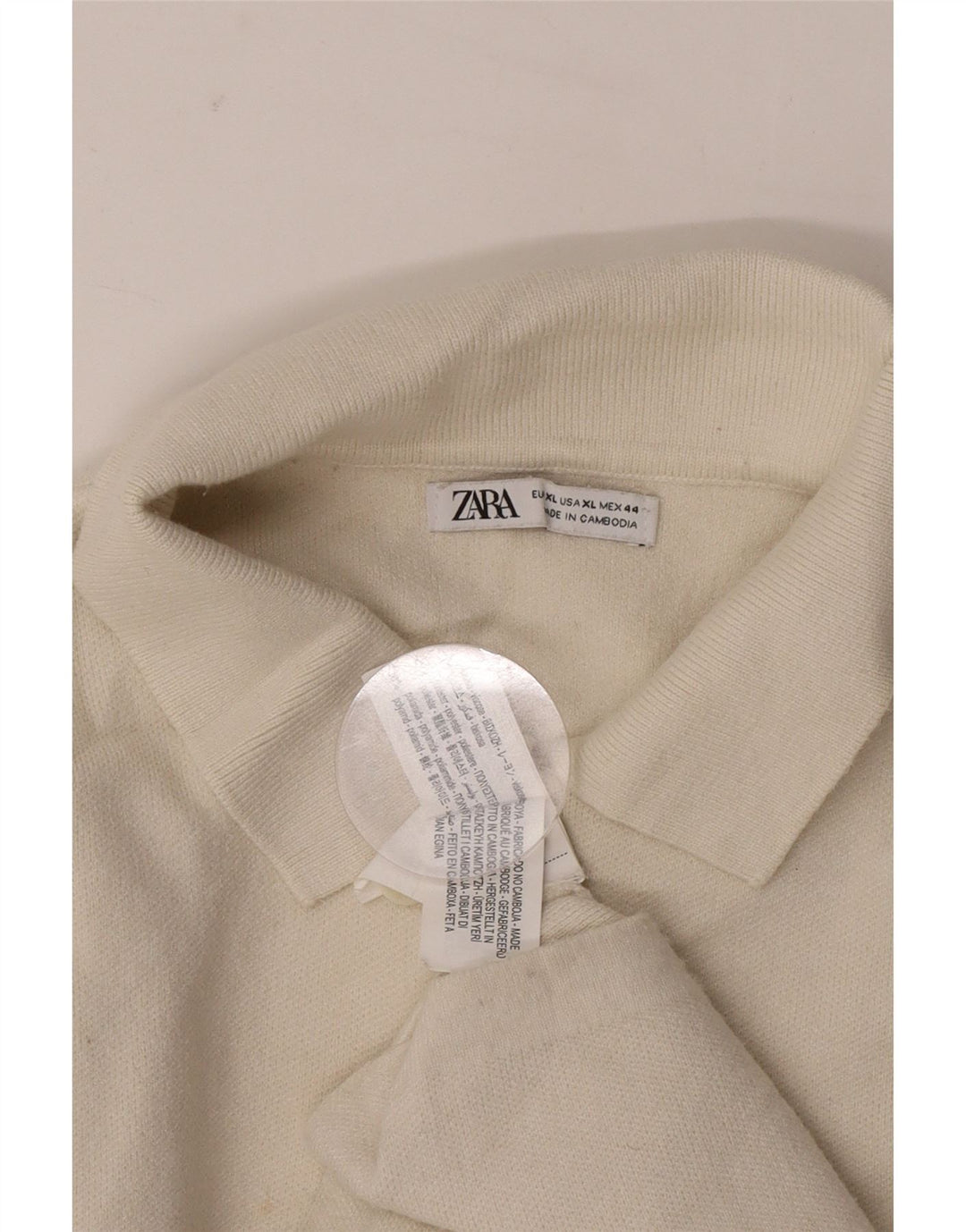 Zara muški pulover s polo ovratnikom XL bež poliester