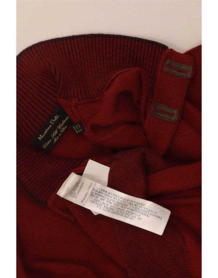Massimo Dutti muški džemper s dugmadima i ovratnikom Srednje kestenjasti pamuk