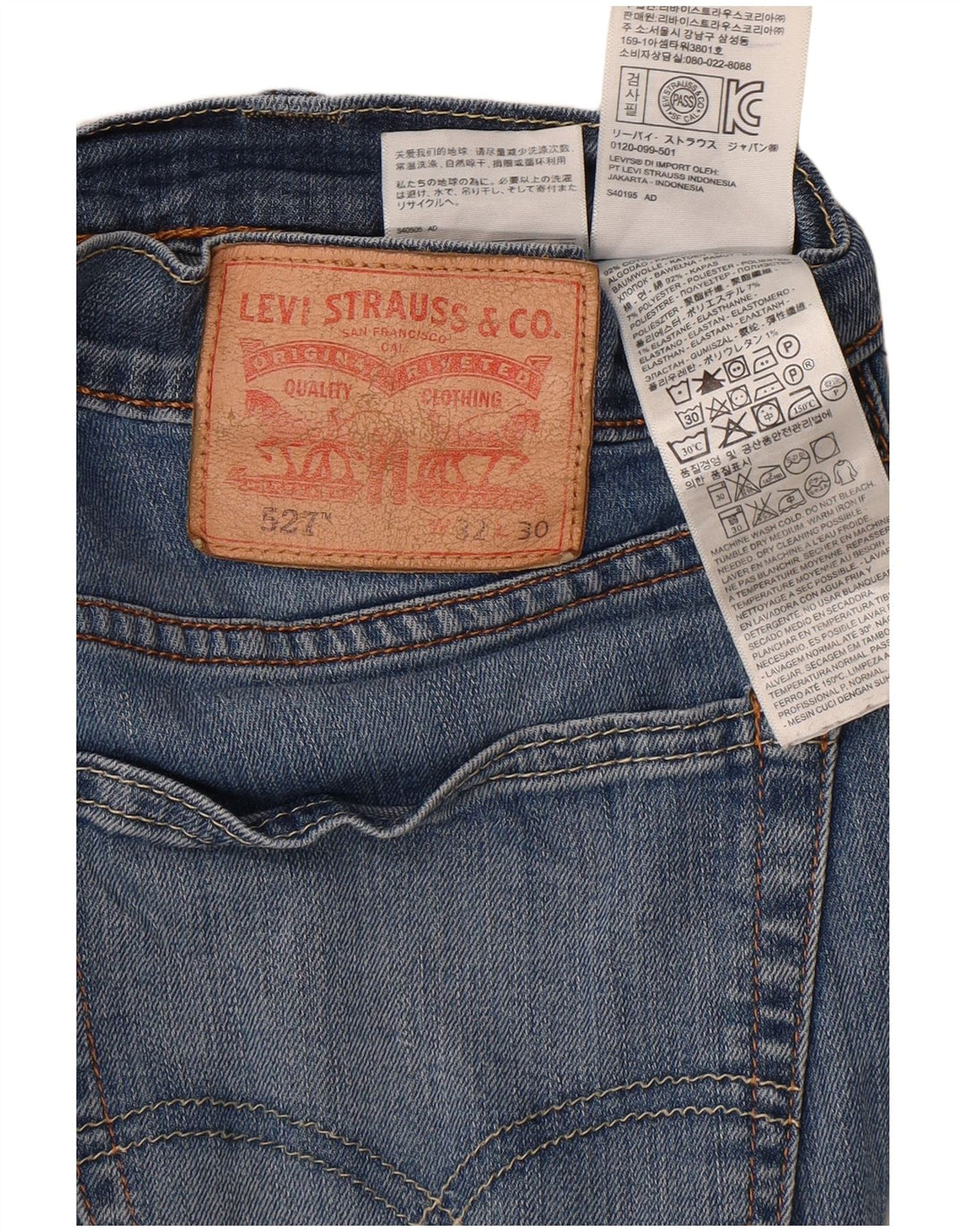 LEVI'S Muške 527 Bootcut traperice W30 L32 Plavi pamuk