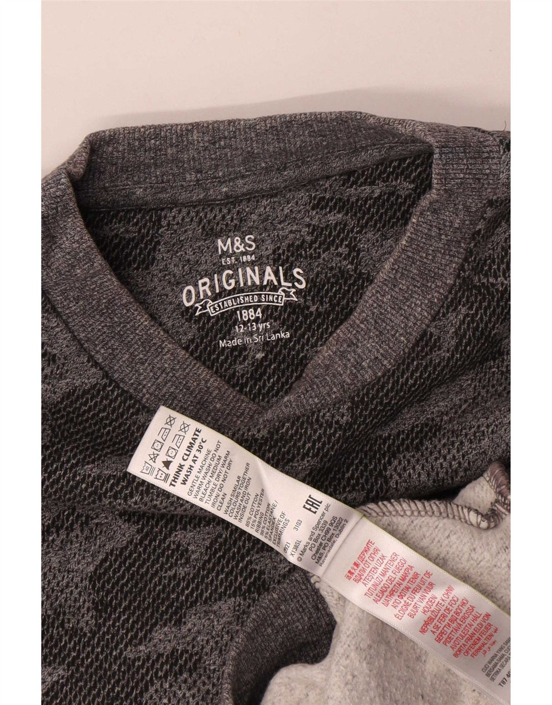 Marks & Spencer Boys Sweatshirt Džemper 12-13 godina Sivi Kamuflažni Pamuk