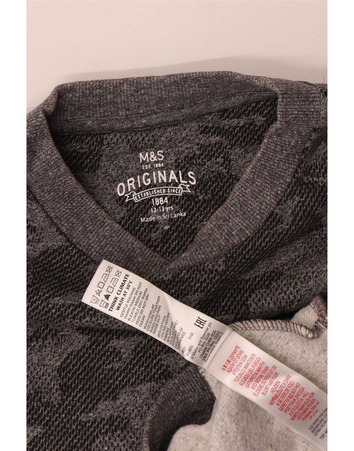 Marks & Spencer Boys Sweatshirt Džemper 12-13 godina Sivi Kamuflažni Pamuk