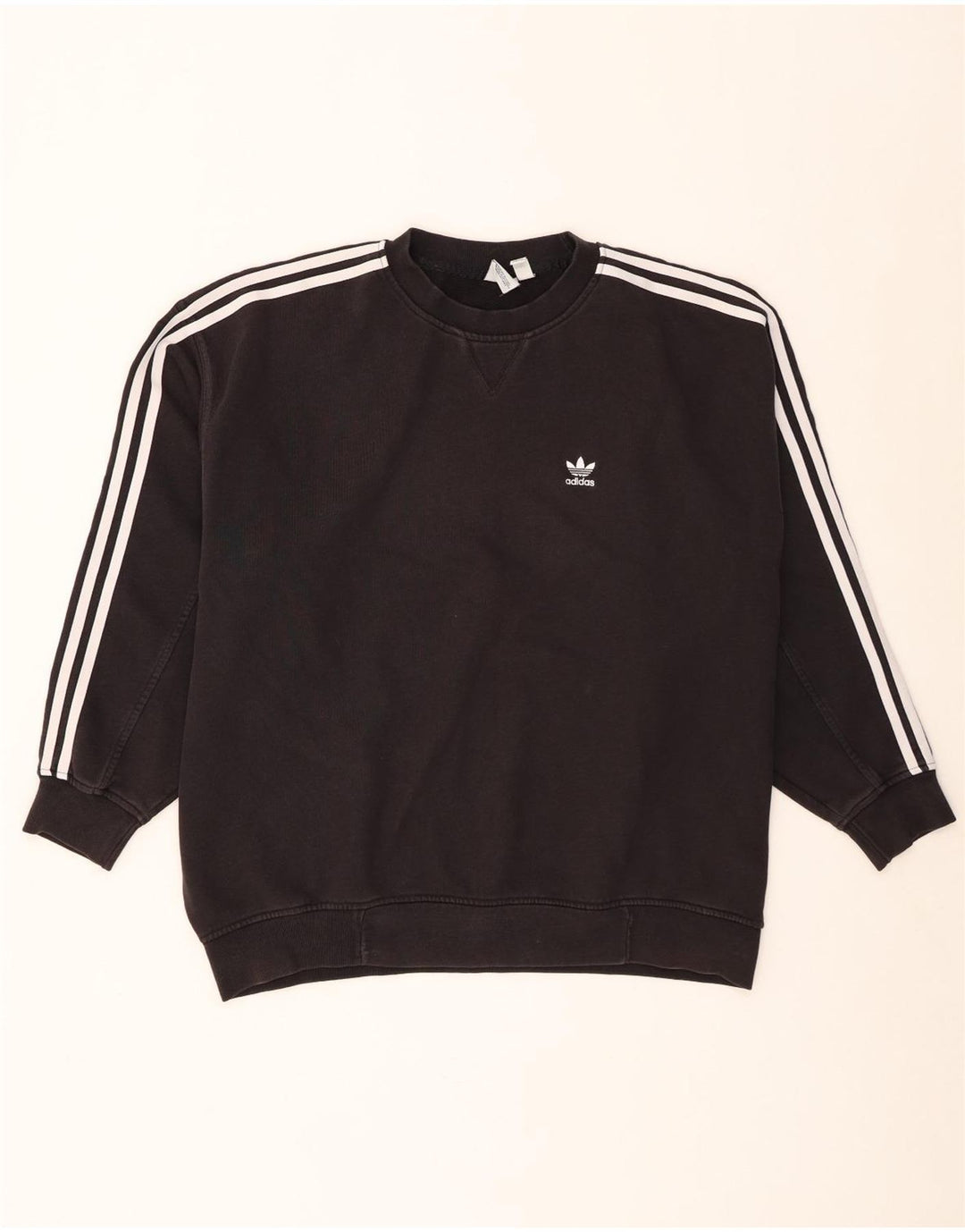 Adidas ženska majica prekomjerne veličine UK 8 Mali crni pamuk
