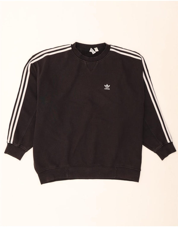 Adidas ženska majica prekomjerne veličine UK 8 Mali crni pamuk