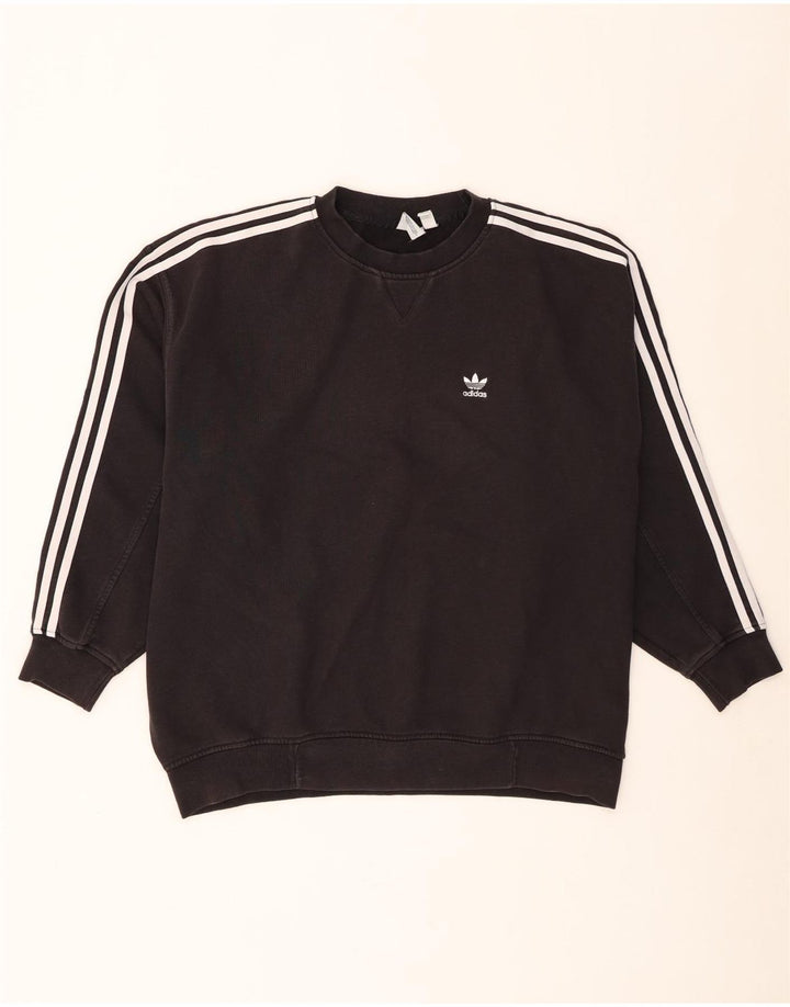 Adidas ženska majica prekomjerne veličine UK 8 Mali crni pamuk