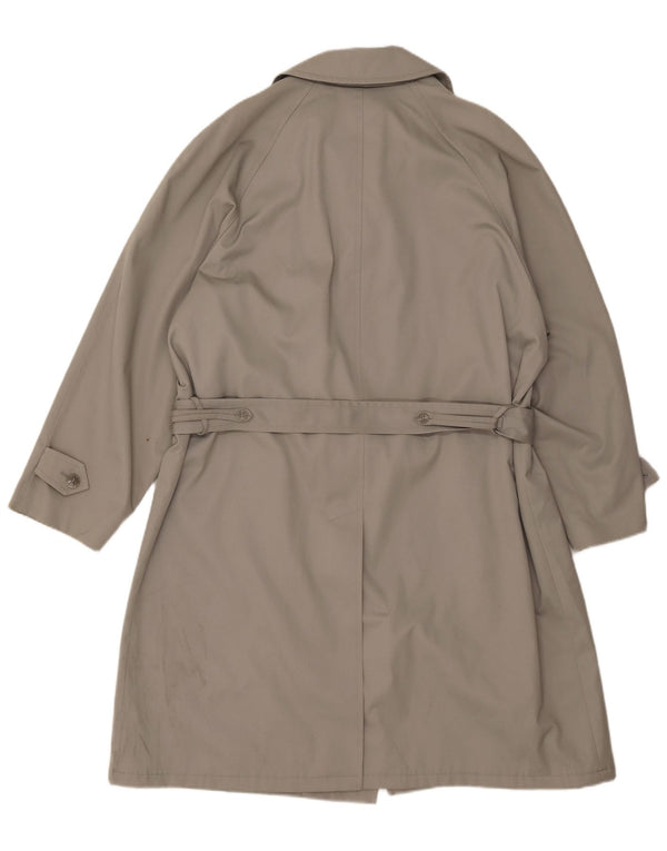 VINTAGE Mens Loose Fit Raincoat IT 49 Medium Grey Polyester