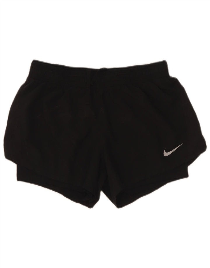 Nike ženske sportske kratke hlače UK 12 Srednje crni poliester