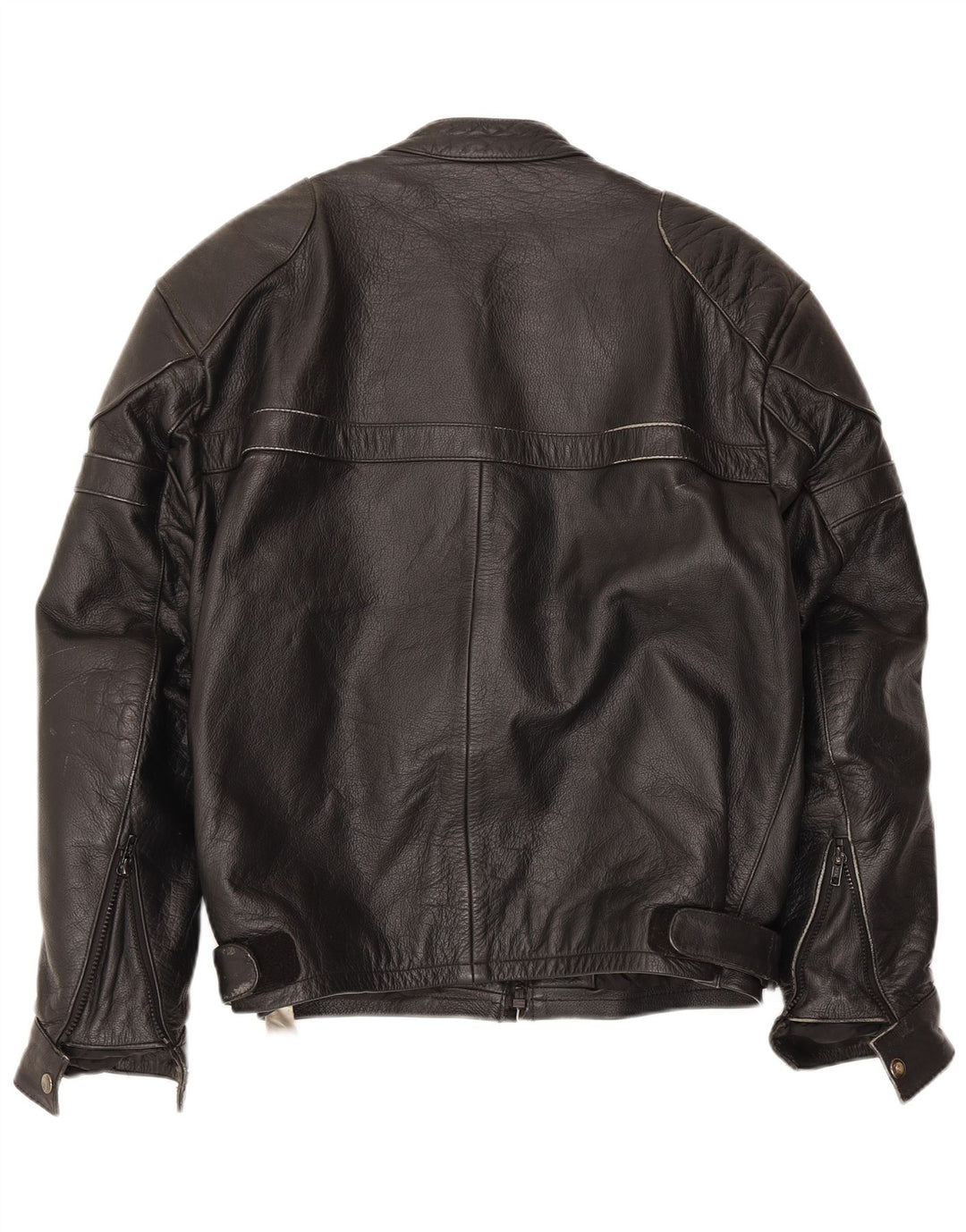 VINTAGE muška kožna trkaća jakna UK 40 velika crna koža