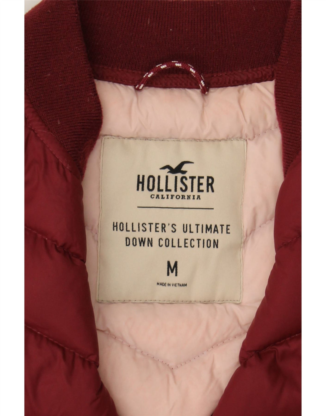 HOLLISTER Womens Padded Jacket UK 12 Medium Burgundy Nylon Vintage Hollister and Second-Hand Hollister from Messina Hembry 