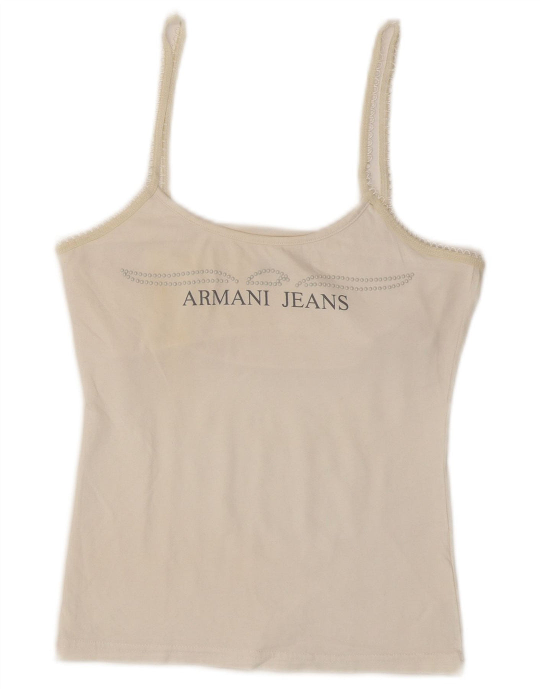 Armani Jeans Ženska skraćena majica s kratkim rukavima UK 8 Mala bijela