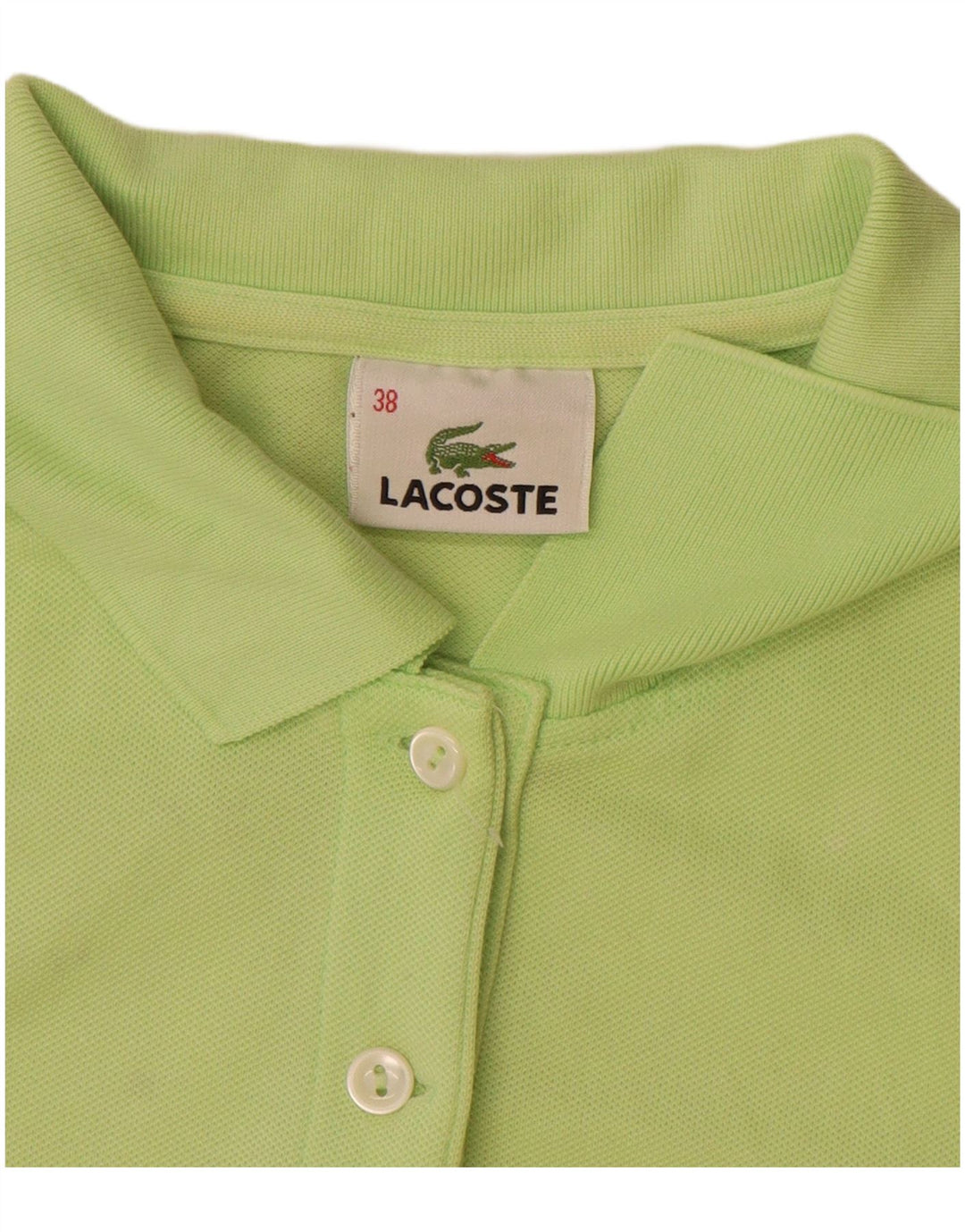 Lacoste ženska polo majica veličine 38, srednje zeleni pamuk