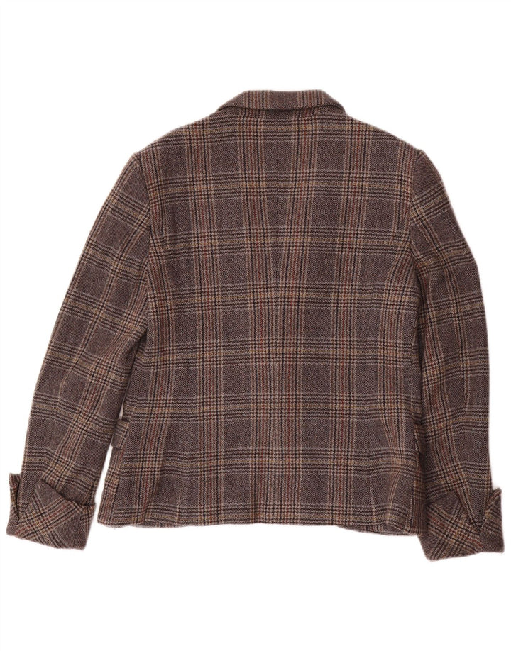 BENETTON Ženska jakna sa 1 dugmetom IT 46 Large Grey Houndstooth