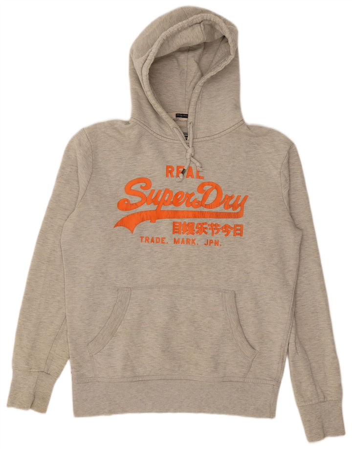 Superdry muška majica s kapuljačom s kapuljačom, srednje sivi pamuk