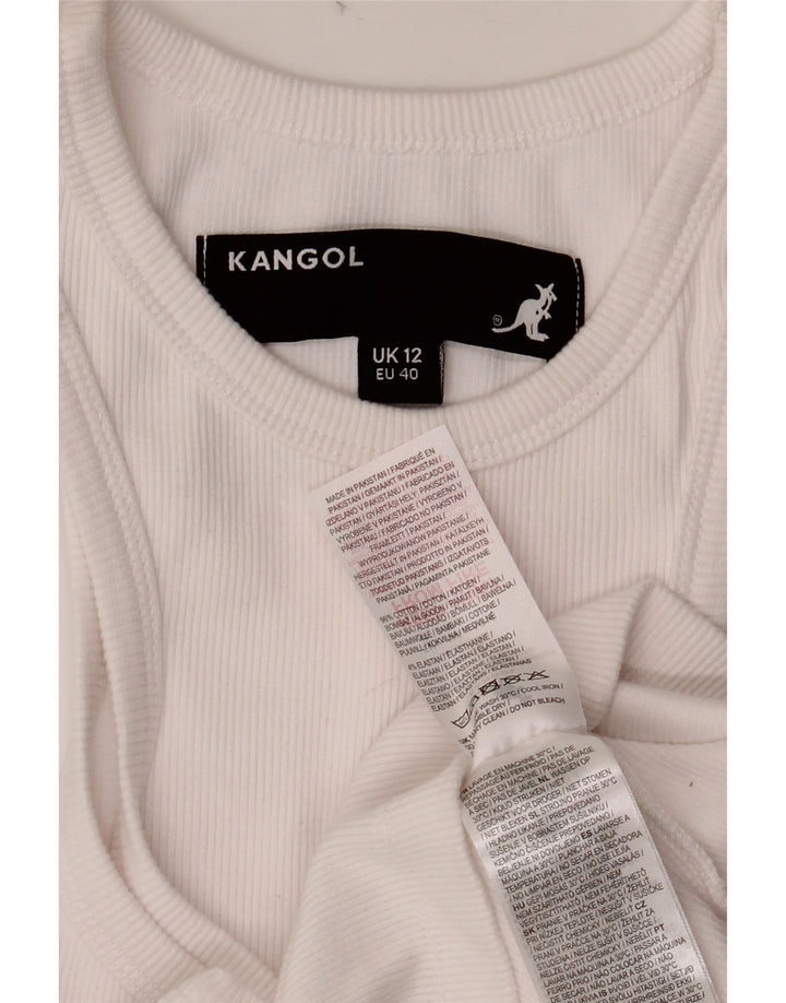 KANGOL ženski kratki prsluk UK 12 Srednje bijeli pamuk