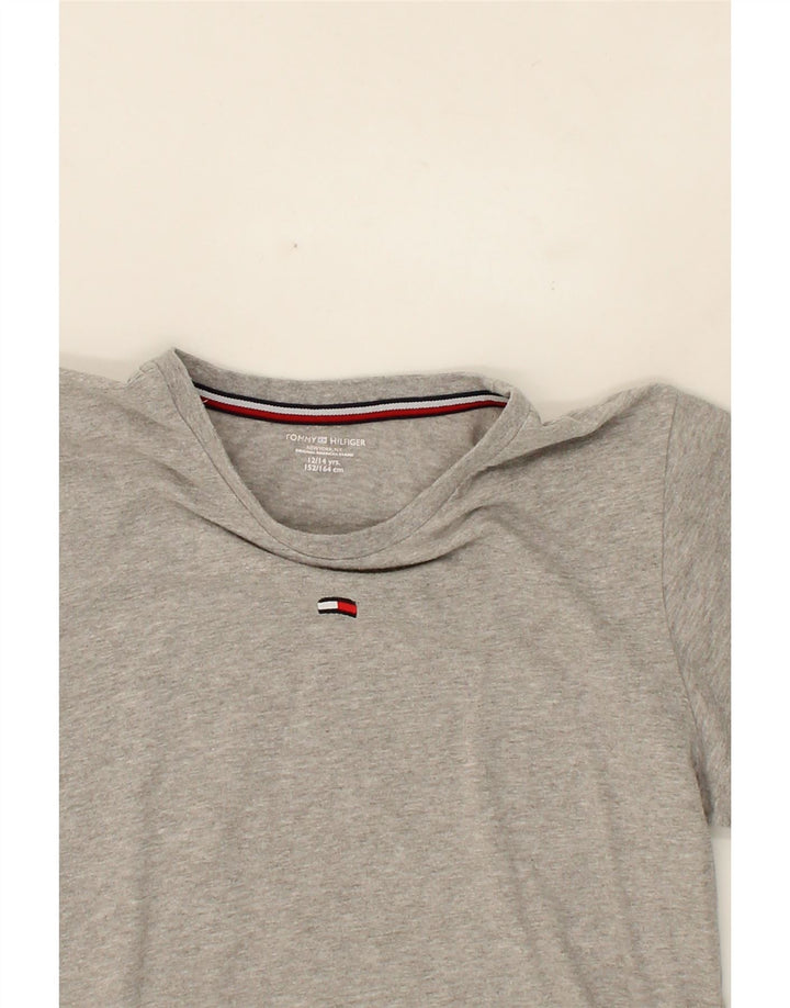 TOMMY HILFIGER Boys T-Shirt Top 12-13 Years Grey Vintage Tommy Hilfiger and Second-Hand Tommy Hilfiger from Messina Hembry 