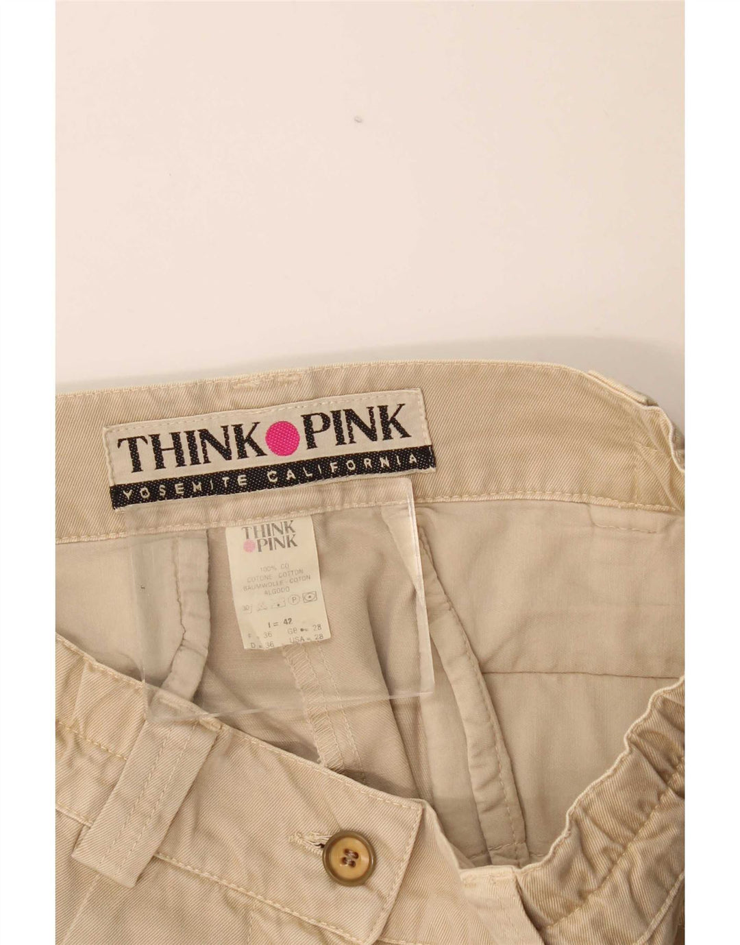 Think Pink ženske kargo kratke hlače IT 42 srednje W28 bež pamuk