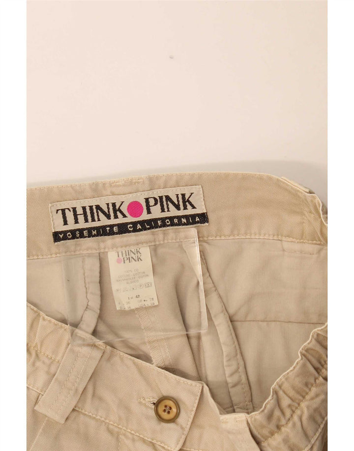 Think Pink ženske kargo kratke hlače IT 42 srednje W28 bež pamuk