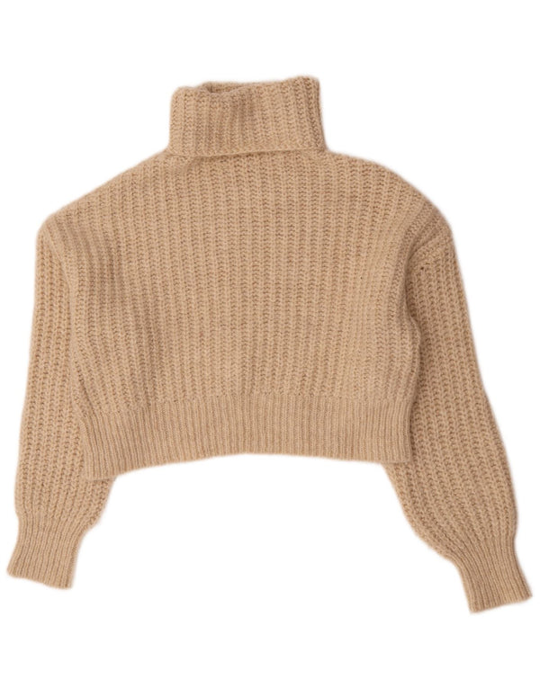 Zara ženski kratki pulover s dugim izrezom UK 10 Small Beige