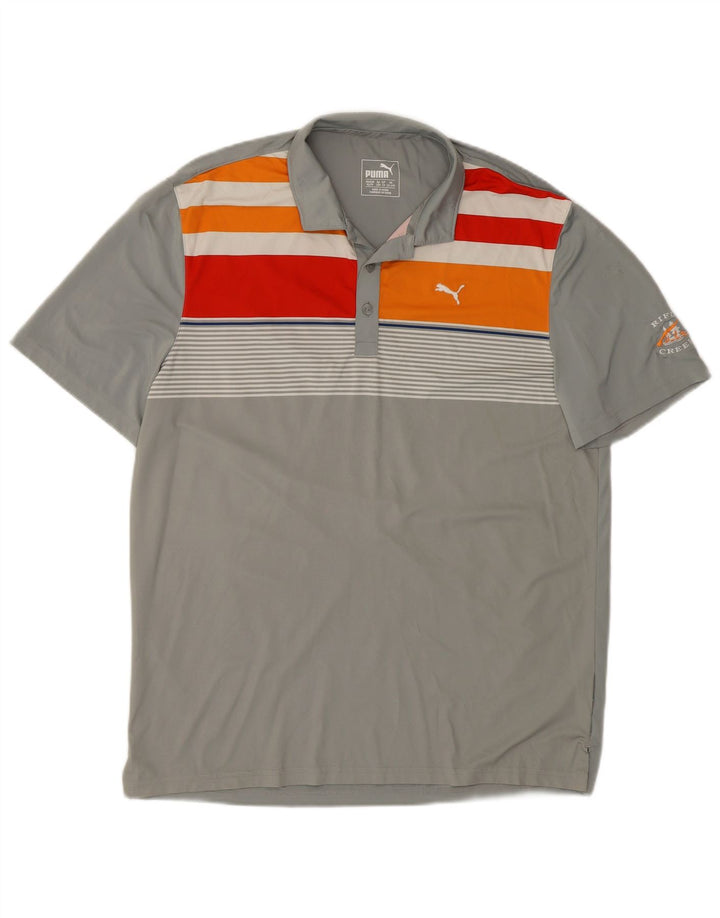 PUMA polo majica za dječake, 13-14 godina, sive pruge